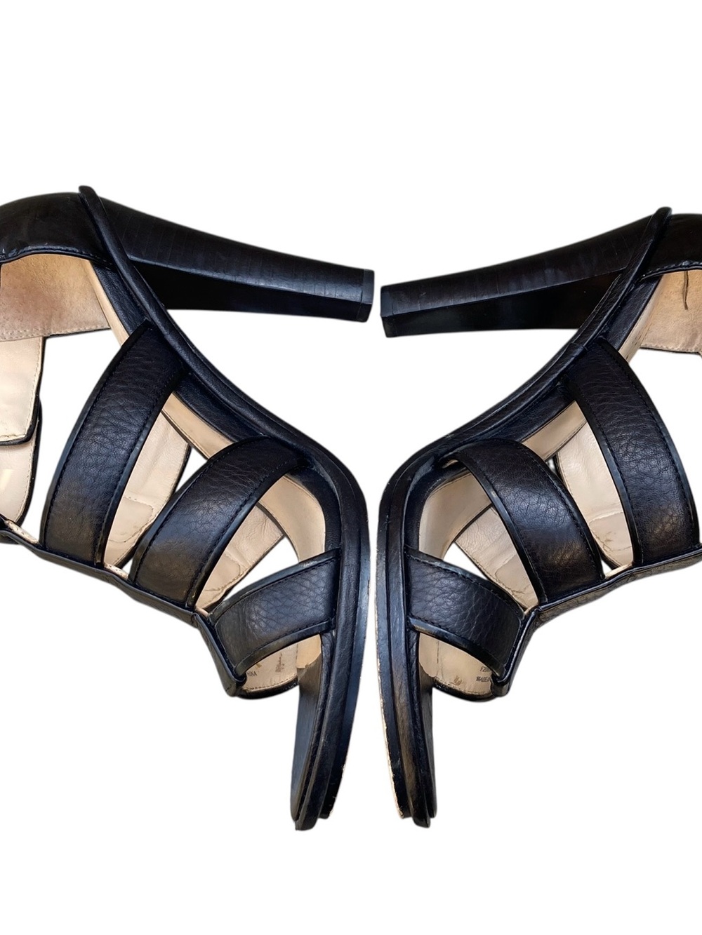 FINAL PRICE Women’s Coach TAMARAH Black Leather Heels Turn-Lock Size 9.5 - Picture 2 of 7